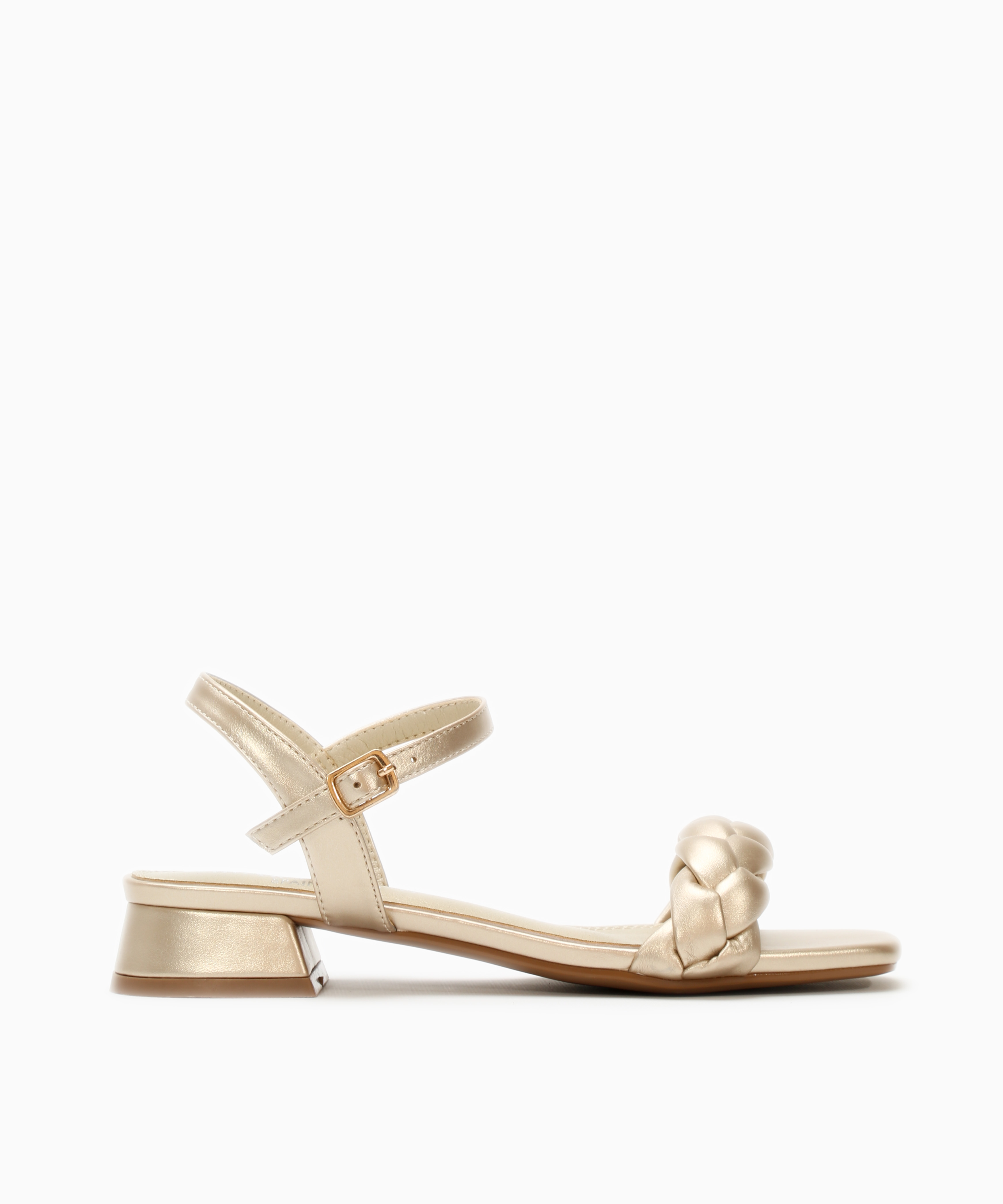 Sandalias trenzada tacón bajo